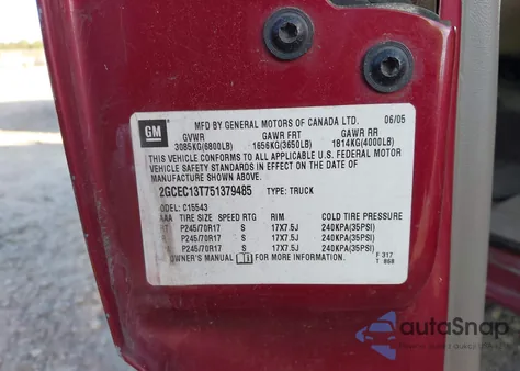 2005 Chevrolet Silverado 1500 Ls from USA, damaged, VIN 2GCEC13T751379485